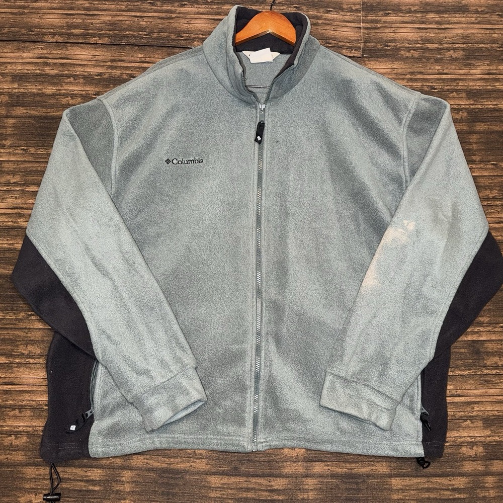 Columbia Jacket Mens XXL Gray Fleece Full Zip Hiking Outdoor Thermal